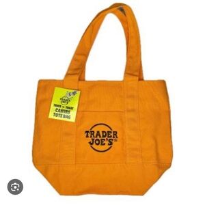 Trader Joe's Orange Canvas Mini Tote Bag